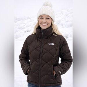 The North Face Women's Dark Brown Puffer Jacket 550 Fill Goose Down Size S/P